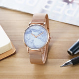 Stylish Men Quartz Watch with Gold Alloy Case and Stainless Steel Band - Round Dial - Wa0733A