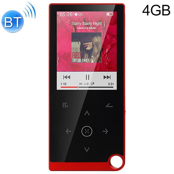 2.4 Inch Touch Mp4 / Mp3 Player 4Gb Memory Bluetooth E Book Alarm Timer - Red