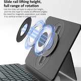 Universal Rotatable Magnetic Keyboard Case For Ipad 10.5 / 10.2 - Suspended Slide Rail Protection - Black - For Ipad 12.9 Inch