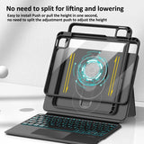 Universal Rotatable Magnetic Keyboard Case For Ipad 10.5 / 10.2 - Suspended Slide Rail Protection - Black - For Ipad 12.9 Inch