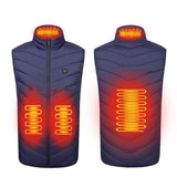 4 Area Single Control Usb Electric Heating Undershirt Intelligent Warm Vest - Black - Xxl
