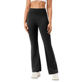 High Waisted Elastic Yoga Flared Pants Size L - Black - Xxl