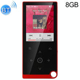 2.4 Inch Touch Mp4 / Mp3 Player 8Gb Memory Bluetooth E Book Alarm Timer - Red