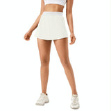 Quick Drying Women Yoga Skirt Pants Breathable & Fake Two Piece Size L - Black - Xxl