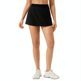 Quick Drying Women Yoga Skirt Pants Breathable & Fake Two Piece Size L - Black - Xxl