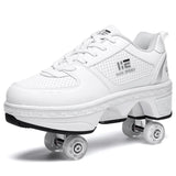 37 Double Row Deformation Rune Roller Skates - Dual Purpose - Low-Top Without Light (White)