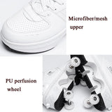 37 Double Row Deformation Rune Roller Skates - Dual Purpose - Low-Top Without Light (White)