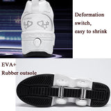 37 Double Row Deformation Rune Roller Skates - Dual Purpose - Low-Top Without Light (White)