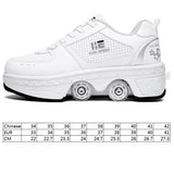 37 Double Row Deformation Rune Roller Skates - Dual Purpose - Low-Top Without Light (White)