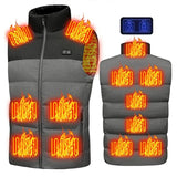 Winter Smart Dual-Control 13-Zone Charging Heating Vest - Black - Xxxl