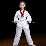 Taekwondo Training Uniform Child & Adult Cotton Clothing Size 130 - Striped Long Sleeves - 180