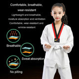 Taekwondo Training Uniform Child & Adult Cotton Clothing Size 130 - Striped Long Sleeves - 180