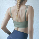 Black Double Shoulder Belt Yoga Vest - Black S