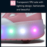 Rechargeable Light Wheel Skating Shoes for Kids - Size 36 Two-wheeled - Blue
