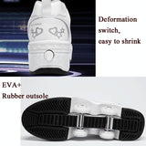 Versatile Double Row Rune Roller Skates - Size 42 - High-Top With Light (White)