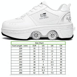 Versatile Double Row Rune Roller Skates - Size 42 - High-Top With Light (White)