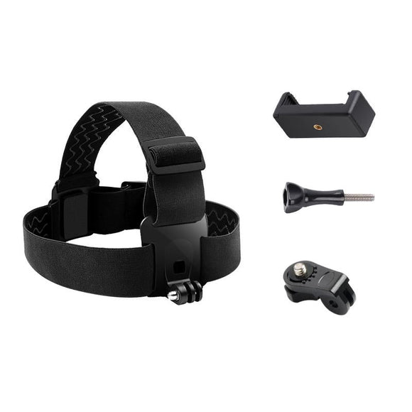 Adjustable Head Strap with Phone Clamp for Gopro and Action Cameras