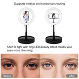 10.2 Dual-colour Led Ring Light with Usb Bluetooth Remote and Phone Holder - Black