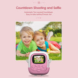720P Hd Reversible Mini Digital Camera For Children - Cartoon Print - Green