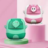 720P Hd Reversible Mini Digital Camera For Children - Cartoon Print - Green