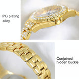 Diamond-inlaid Women Chain Watch - Elegant Jewelry - Silver Golden