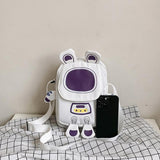Lightweight Cartoon Crossbody Bag For Students - Purple