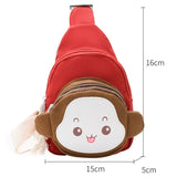 Adorable Monkey Crossbody Bag For Kids - Red