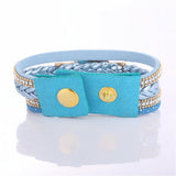 Women Beige Woven Pearl Bracelet Watch - Round Analog Quartz - Red