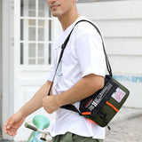 Waterproof Nylon Shoulder Bag For Men Outdoor Sports Leisure Gear - Black