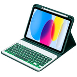 10.9 Ipad 10Th Gen 2022 Backlit Keyboard Case With Pen Slot - Bluetooth Leather - Black