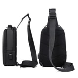 Compact Shoulder Sling USB Crossbody Chest Bag For Men - Grey