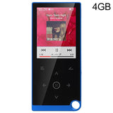2.4 Inch Touch Mp4 / Mp3 Player 4Gb Memory E Book / Alarm / Timer No Bluetooth - Blue