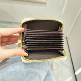 Cute Bear Print Multi Slot Card Holder Anti Degaussing Design - Green