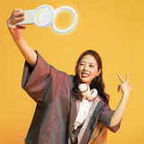 Clip-on Half-ring Fill Light for 10cm Mobile Phones - White