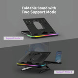 Adjustable Laptop Stand with 9 Levels of Lighting - Pink