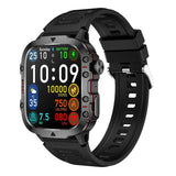 1.96 Inch Colour Screen Smart Watch Silicone Strap Support Bluetooth Call - Khaki