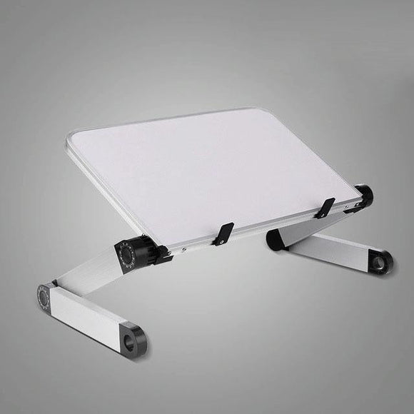 Adjustable Folding Laptop Stand - 360 Degree Rotation Aluminum Alloy - White