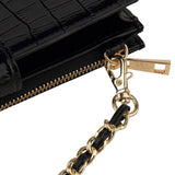 Convertible Crossbody Phone Purse With Chain - Black