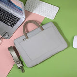 13-13.3 Inch Laptop Bag Crossbody Briefcase in Oxford Cloth - Gray - 13 - 13.3 Inch