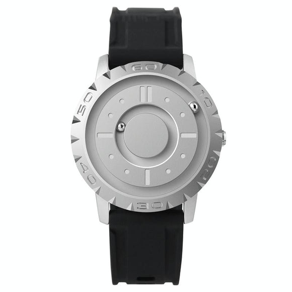 Bezel-free Magnetic Ball Watch - Men Design - Silver
