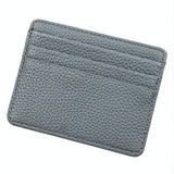 Lychee Pattern Mini Card Holder Multi Card Slots Ultra Thin Coin Purse - Black
