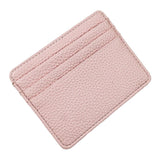 Lychee Pattern Mini Card Holder Multi Card Slots Ultra Thin Coin Purse - Black