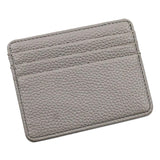 Lychee Pattern Mini Card Holder Multi Card Slots Ultra Thin Coin Purse - Black