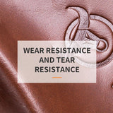 Large Capacity Retro Cowhide Briefcase - Coffee Metal