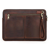 14.2 Inch Leather Laptop Sleeve for Macbook Pro - Black - Coffee