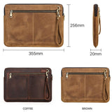 14.2 Inch Leather Laptop Sleeve for Macbook Pro - Black - Coffee