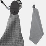 Microfiber Waffle Golf Towel Magnetic For Easy Cleaning - Gray