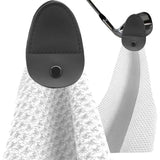 Microfiber Waffle Golf Towel Magnetic For Easy Cleaning - Gray