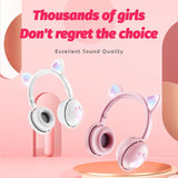 7.1 Surround Sound Cat Ear Gaming Headset With Mic - Pink