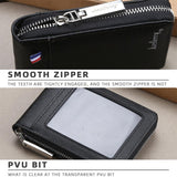 Large Multi Card Slot Organ Card Bag With Zip Coin Purse - Black